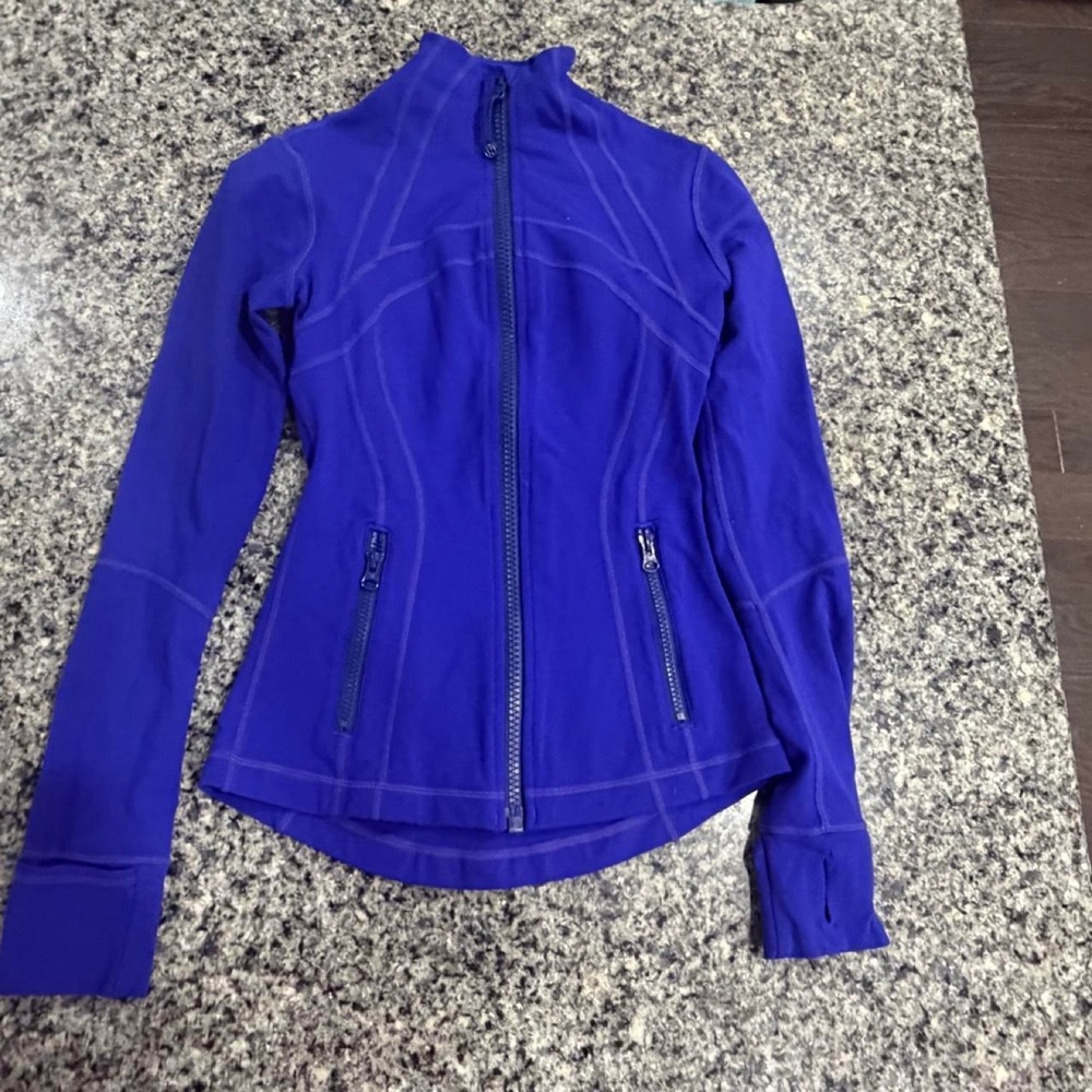 Lululemon Define Jacket Blue Purple Stretchy Cotton Athletic Zip Up Size 2